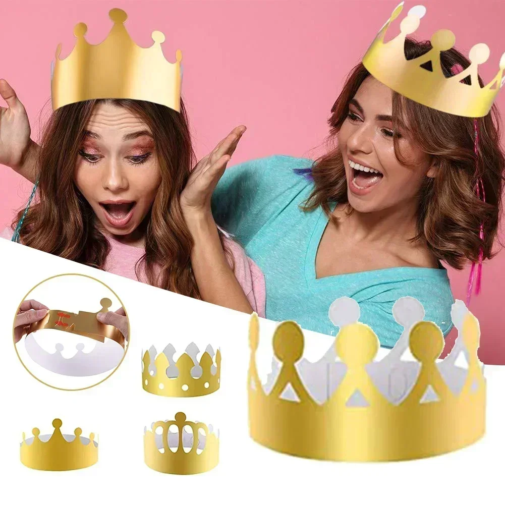 King Crown Party Hats Gold Paper Crowns Kids And Adults 20Pcs For Coronation Celebration party hat,birthday crown