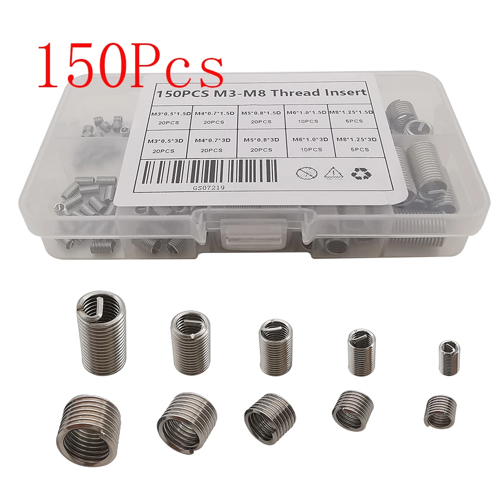 Rivet Nut Grupo Helicoil Thread Repair Insert Manga Sortimento Kit m3 m4 m5 m6 m8 150 Pcs Set Aço Inoxidável