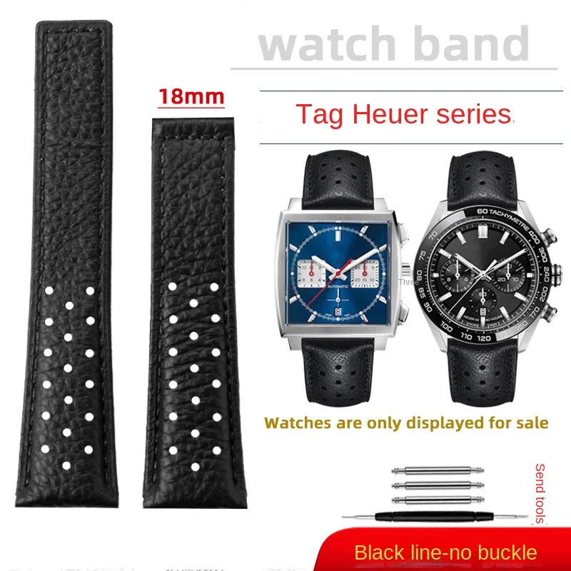 Premium 22mm Breathable Cowhide Leather Men's Watch Strap