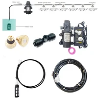 Misting Cooling System With Pump Filter Kit 20FT-60FT Mister Line Brass Nozzle 5L/Min For Outdooor Patio Porch Backyard 1