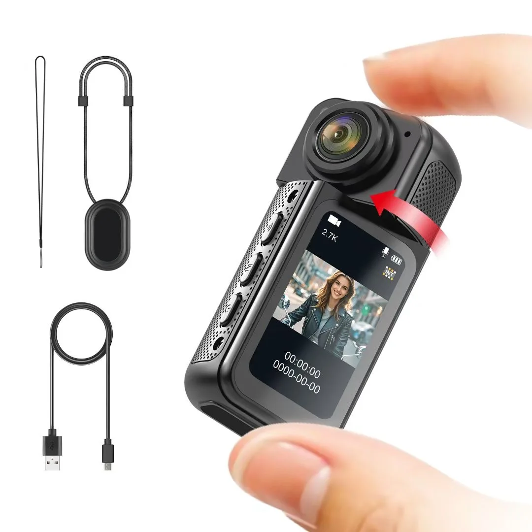 thumbnail image 1 of Cámara deportiva GEYUNE Thumb 2.7K HD 180 ° Gire WIFI Sport DV Ciclismo Grabador Atracción magnética al aire libre 1.47'' Cámara de acción, 1 of 4
