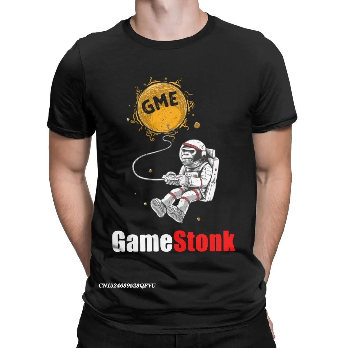 

GameStop GameStonk GME, футболки со склада, пародией, оверсайз, футболки с графическим принтом WSB Apes To The Moon, мужские футболки