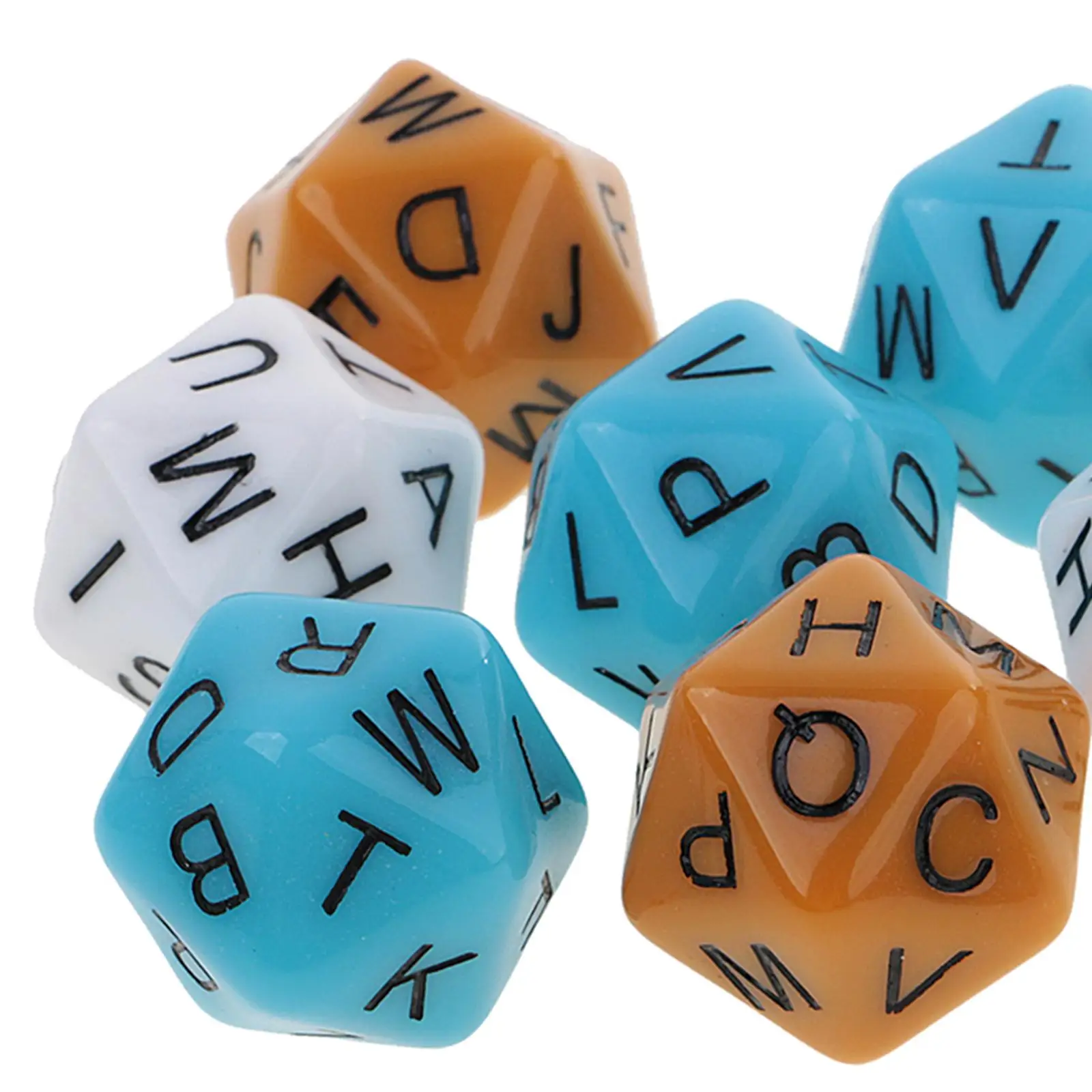 7pcsAcrylicPolyhedralDiceEnglishAlphabetDicesforKidsLearning