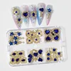 30Pcs 3D Nail Rhinestones Mixed Style Nail Charms Jewelry Red Pink Blue White Crystal Glass Gems Nail Art Decorations Accessorie 2