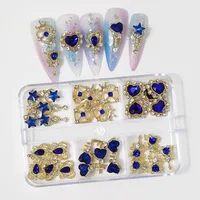 30Pcs 3D Nail Rhinestones Mixed Style Nail Charms Jewelry Red Pink Blue White Crystal Glass Gems Nail Art Decorations Accessorie 2