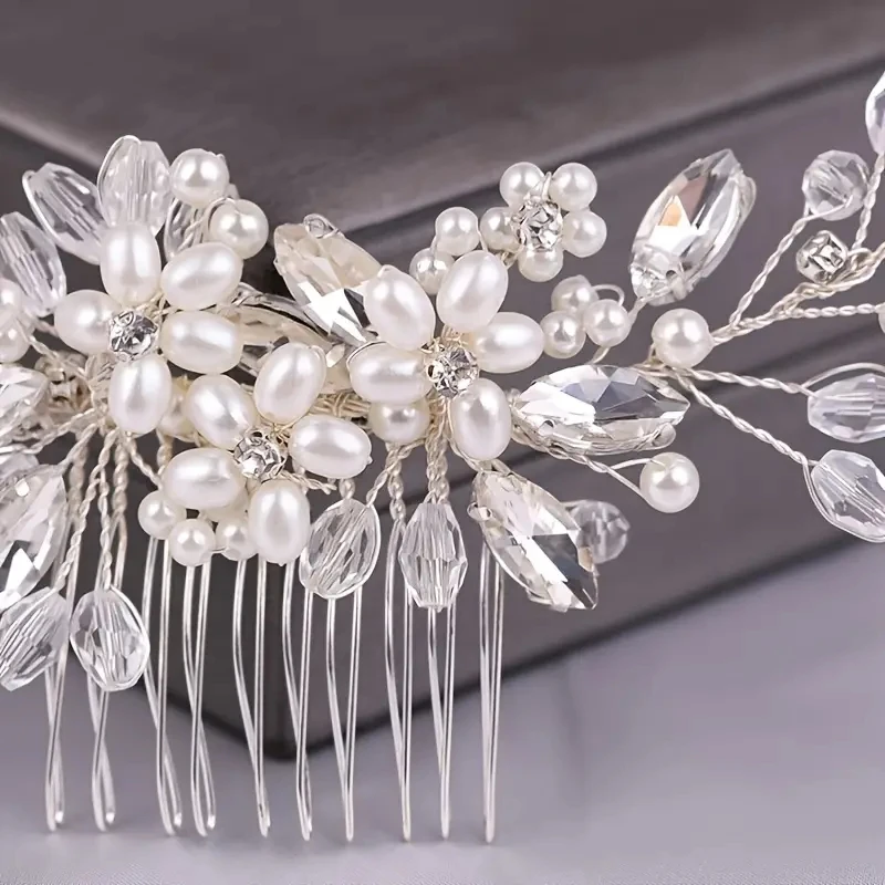 Wedding Pearl Comb Hair Comb For Bride Handmade Women Hair Accessories Headpiece Head Jewelry