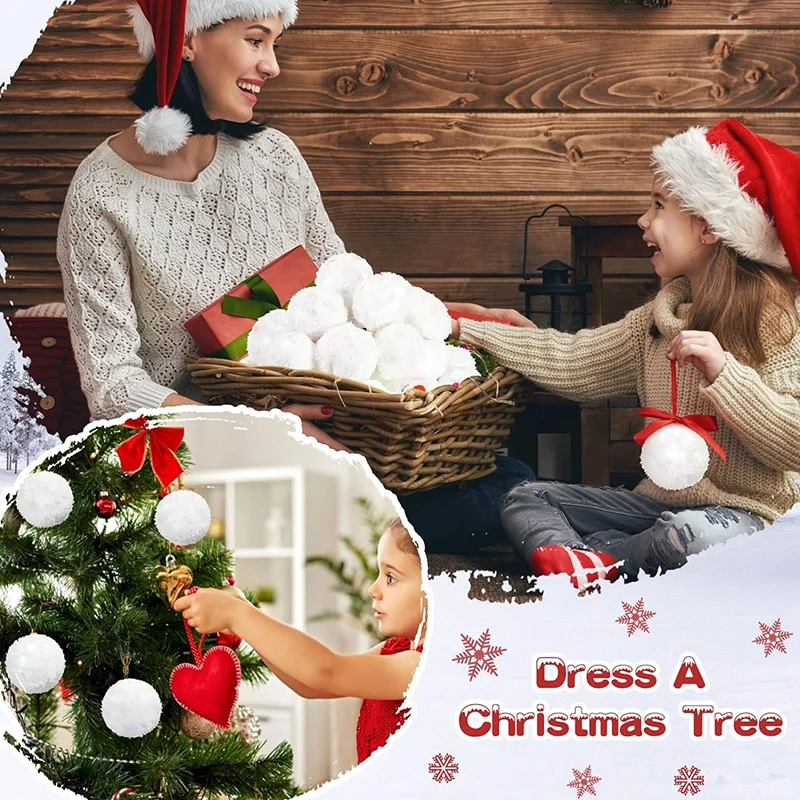 Snow Fake Balls Christmas Gift Toy Set Home Decoration 50Pack