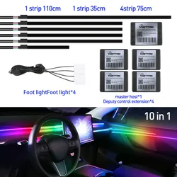 RGB Full Color LED Interior Ambient Lights with Hidden Acrylic Strip Symphony Atmosphere Lamp (Full Color 10 in 1)