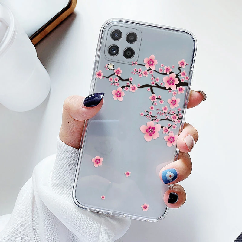 Floral Silicone Transparent Soft Phone Case with TPU Flower Design