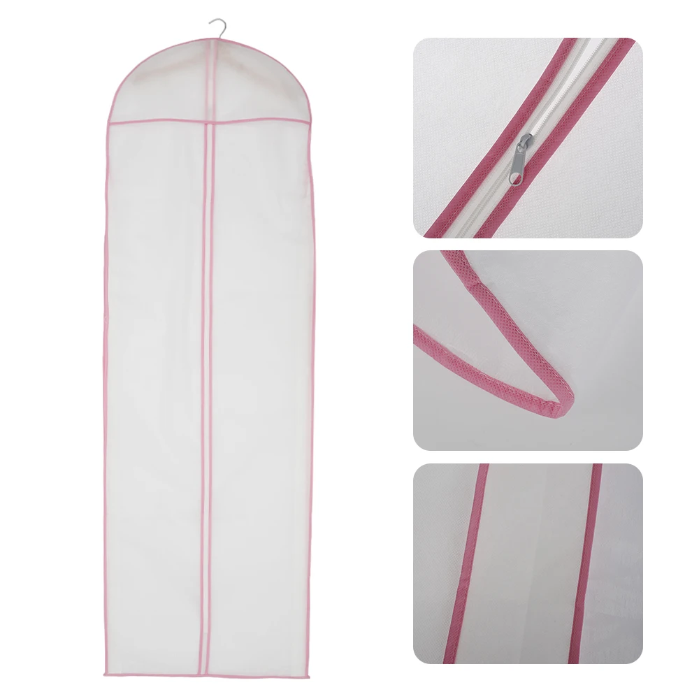 ZVD Robe De Mariée 60x180cm Housse Vetement Longue Pour Mariée Et Robe De Demoiselle Dhonneur Anti Poussiere Etanche Mite Humidite Pliable Et Portable Fermeture A Glissiere Bilateral1pcs 88814860
