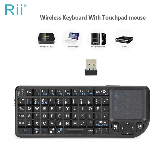 Rii X1 2.4GHz Mini Wireless Keyboard English/ES/FR Keyboards