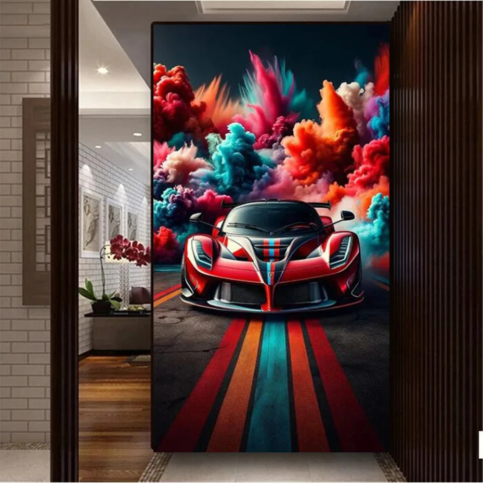 Алмазная живопись неоновые мечты, Хроматическая Круизная машина, полноразмерная круглая Алмазная мозаика, «сделай сам», ювелирные изделия ручной работы, вышивка крестиком, подарок G497