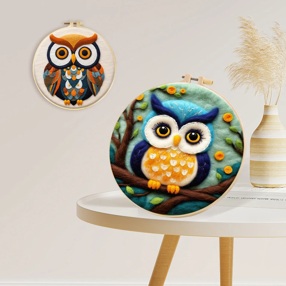 Wool Needle Felting Animals Bird Owl Handmade Needlework Felt Arts And Crafts Stitch Wool Fleece for Felting Crafts Kit
