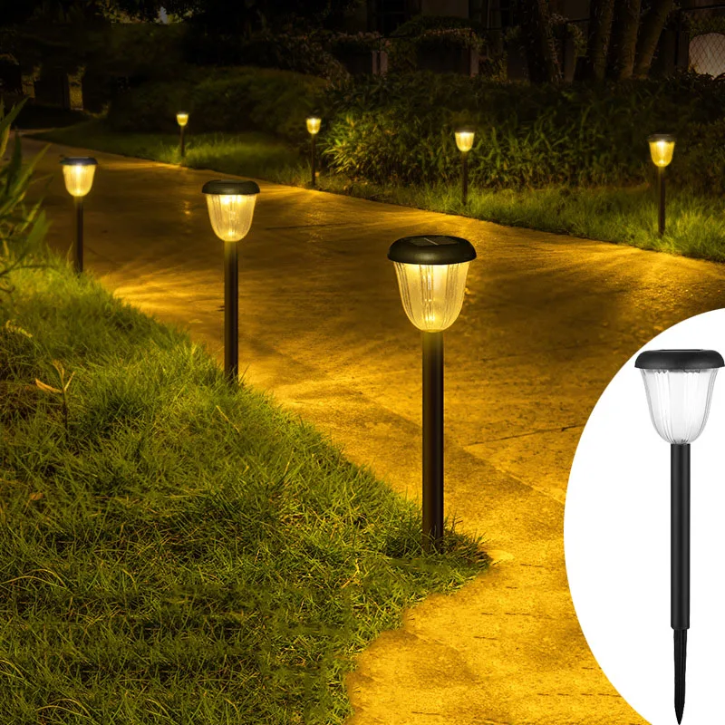 Tulip Solar Lights Outdoor Garden Colorful Warm Light Lantern Waterproof Landscape Lighting Pathway Yard Lawn Garden Decoration