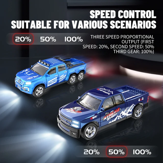 1/64 Mini RC Car 2.4G Remote Control Cars Drifting Alloy Truck Model with Light Off-Road Vehicle Kid Toys for Boys Children Gift 4