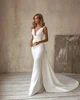 Satin Elegant Wedding Dresses Sexy Mermaid For Formal Party Deep V-Neck Backless Simple Robes Vestidos De Novia Customized 2025 4