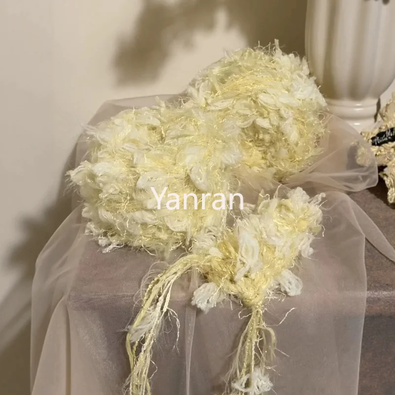 Filato misto 100g giallo chiaro, morbido e sognante, per borse fai da te, porta tessere e fasce per capelli, lavorato a mano