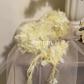 Filato misto 100g giallo chiaro, morbido e sognante, per borse fai da te, porta tessere e fasce per capelli, lavorato a mano