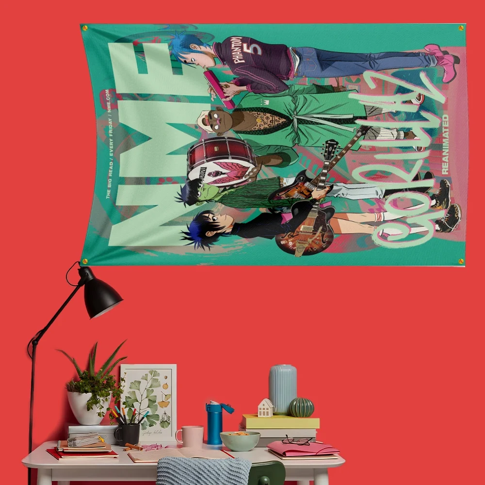 Gorillaz-Inspired Rock Music Flag - Large Decorative Banner