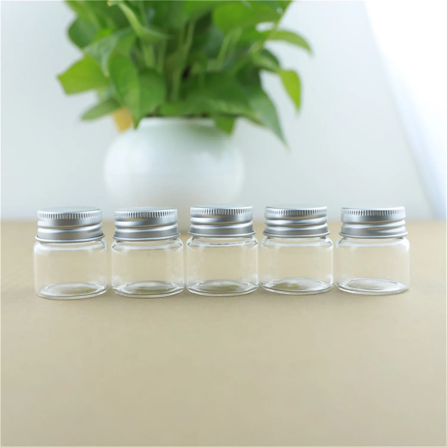 Glass Bottles 12/24/48 Pcs 23*37*40mm 25ml Aluminium Cap Glass jars Empty Containers Wishing bottles Mini Vials 5