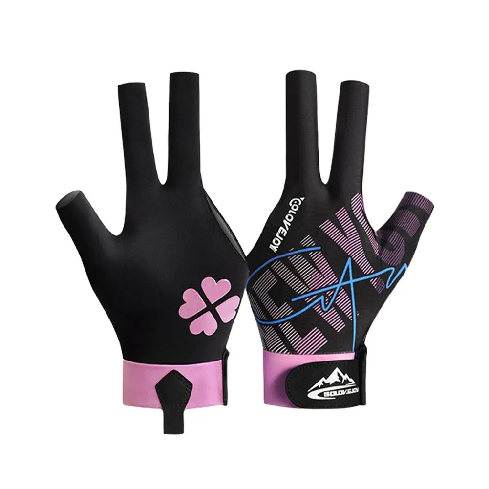 1pc Left Hand Billiards Glove Three Finger Snooker Slip Glove Stickers Billiard Gloves Elasticity Training Billiard Non V2H0