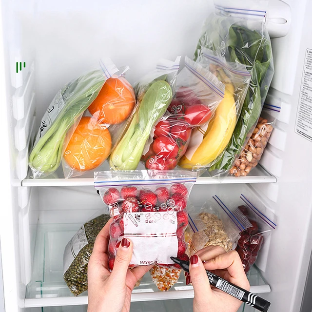 20pcs Thickened Sealed Food Storage Bags Reusable Food Divider Bag  Refrigerator Sandwich Ziplock Bag Vegetable Food Preservation - AliExpress
