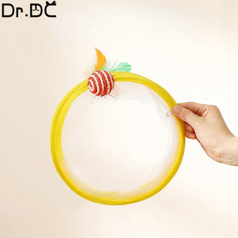Dr.DC Cat Tunnel For Indoor Cats Collapsible Toy Coil Spiral Colorful Springs Cat Pet Crinkle Tunnels For Indoor Pet Supplies