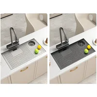 304 Stainless Steel Undermount Kitchen Sink with Cover Plate, Cup Washing, Single Bowl Mini Vegetable Basin for Island Bar 2