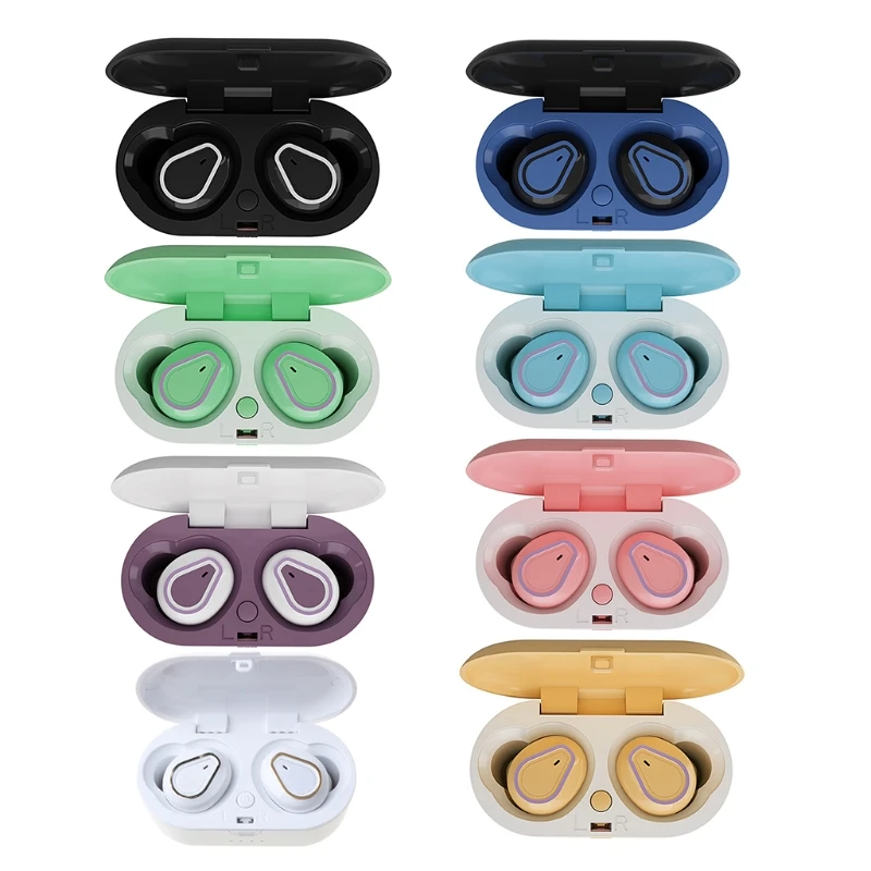 

Wireless Headphones Bluetooth-compatible 5.0 Earphone Macaron Earbuds Noise Canceling Charging Box Headset for Phones
