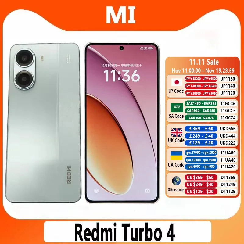 スマートフォン本体 Redmi Turbo 4 Pro 16G/1TB New unopened Xiaomi Redmi Turbo 4 Pro 16GB+1TB White