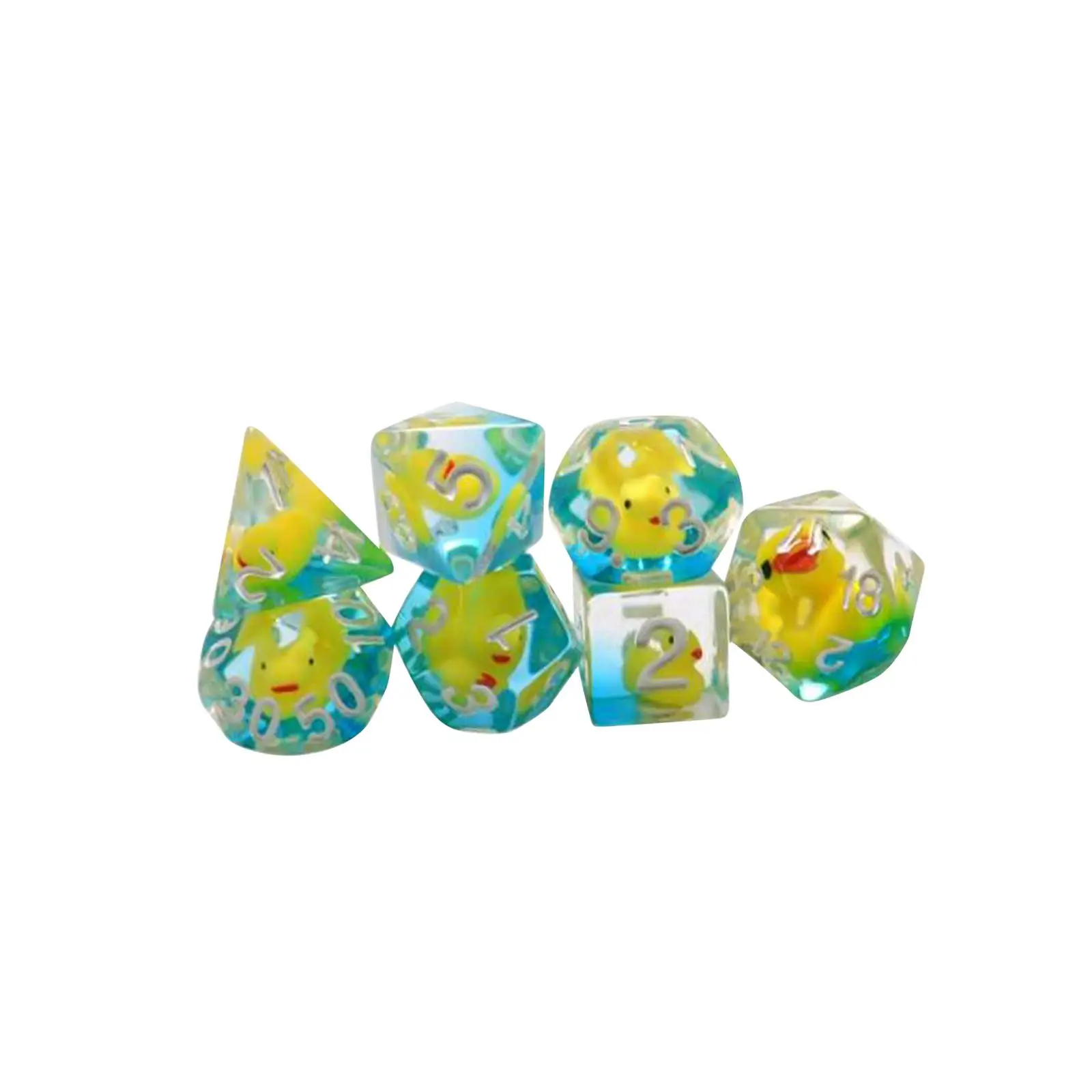 

7 Pieces Resin Dices Party Supplies Polyhedral Dices for Bar Party Card Game