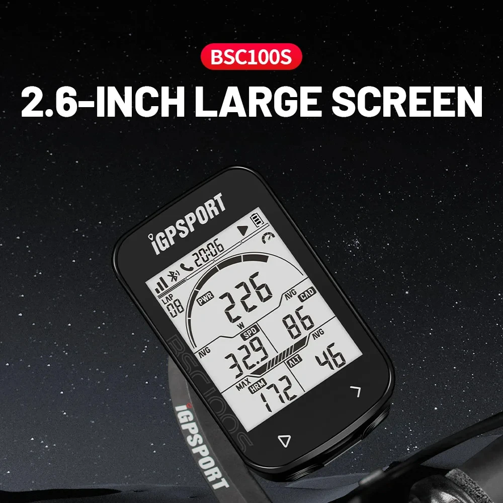 IGPSPORT BSC100S 자전거 컴퓨터, 2.6 인치 화면, Cps 사이클링 내비게이션, 속도 케이던스 센서, 스마트 간단한 작동 자전거 컴퓨터