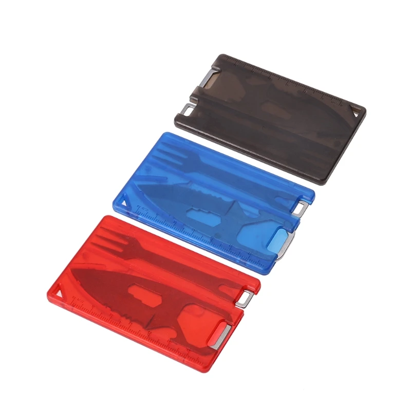 Portable Barbecue Knife Fork Card Kits Safety First Aids Outdoor Multifunctional Tool Set Camping Survival Equipment