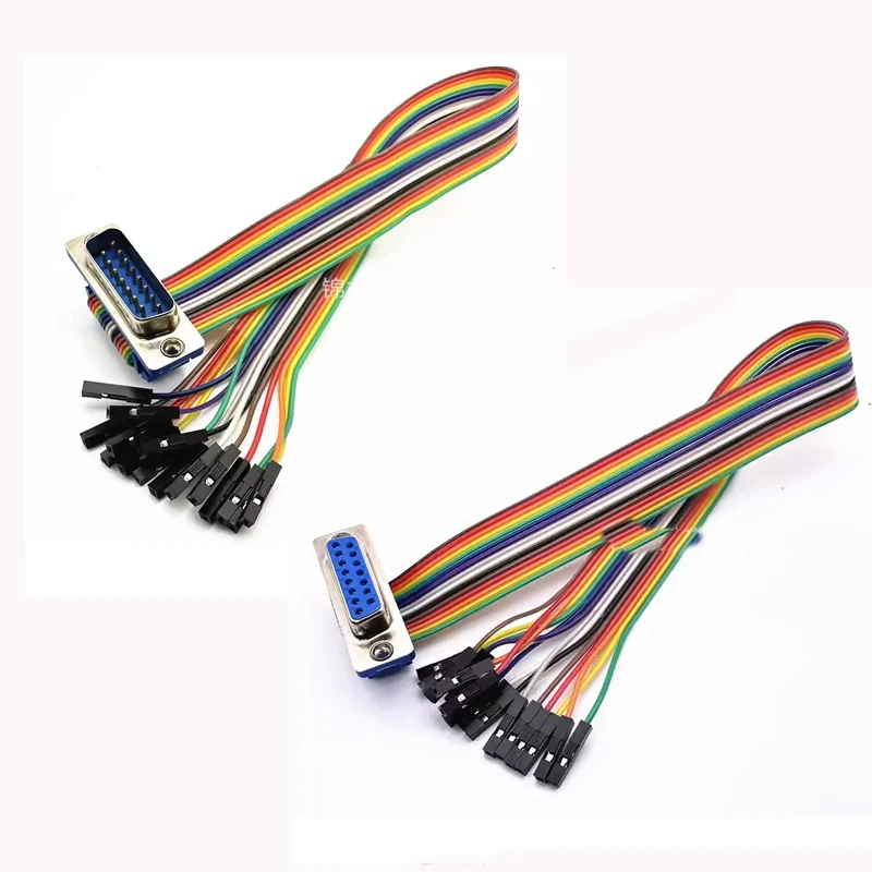 

DB15 штекер/гнездо DB9/15P последовательный порт для DuPont 2,54 один 1P кабель передачи данных Перемычка Тестовый Кабель