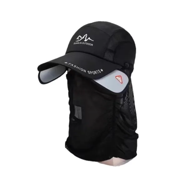 Fisherman Hat Outdoor Fishing Sunscreen Fishing Hats Long Tongue Men's Summer Breathable Windproof Mesh Awning Peaked Cap Lure Hat