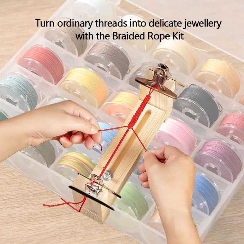 DIY Braided Rope Kit With Wood Frame 25 Colors Hand Bracelet Necklaces Rope  Knit Handmade Diy Chinese Knot Weave Handwork Tool - AliExpress