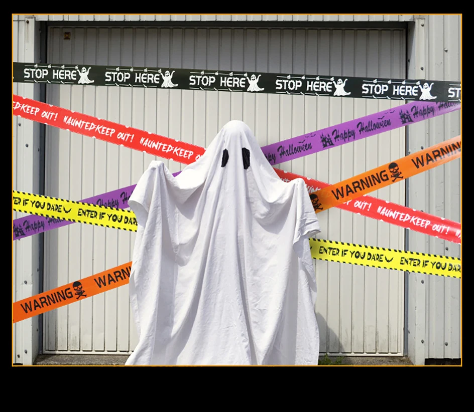 6/9M Halloween Warnband Zeichen Halloween Requisiten Gefahr Warnlinie Neue Isolation Gürtel Zeichen Halloween Haus Garten Dekoration – Detail 11