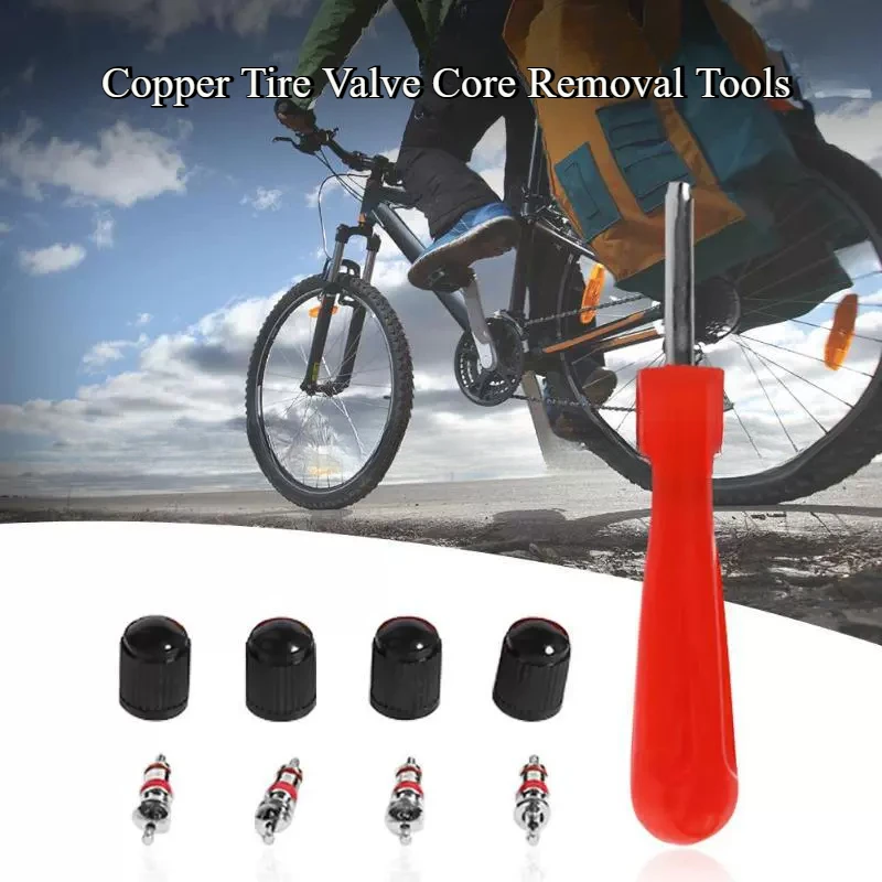ทองแดงยางวาล์ว Stem Core Remover ไขควงชุดเครื่องมือกําจัดชุดรถจักรยานจักรยานรถจักรยานยนต์ยางซ่อมเครื่องมืออุปกรณ์เสริม 1