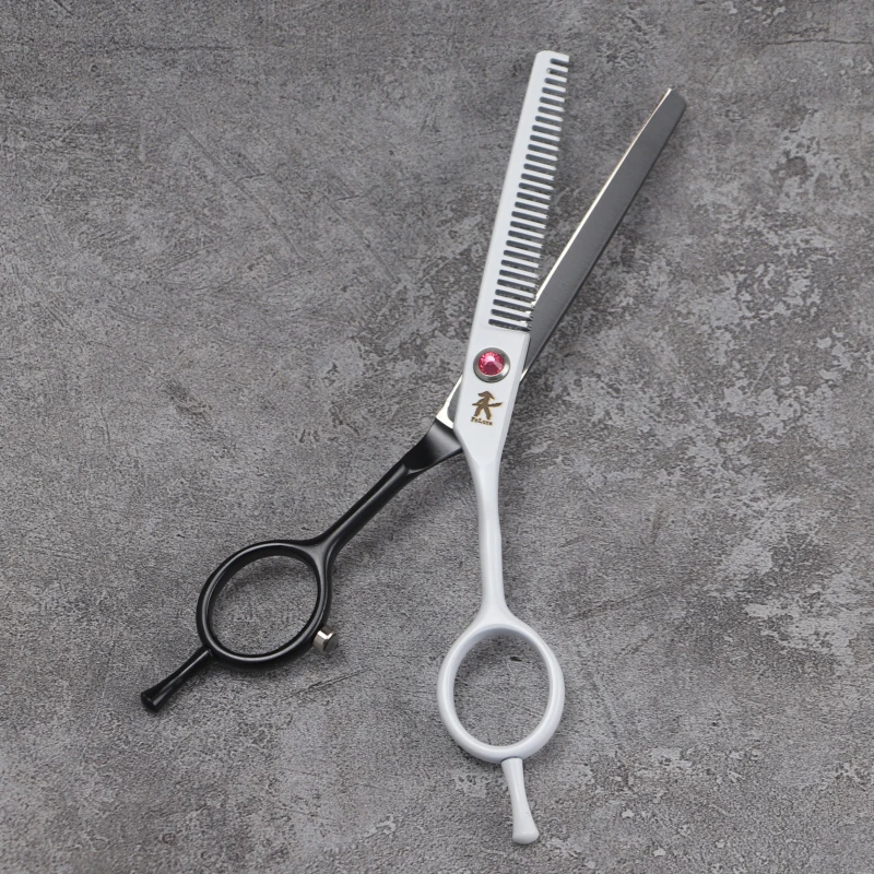 Tesouras do Salão de Beleza do Cabelo Acessórios de Corte Fnlune Preto Branco Profissional Corte Barbeiro Tesoura Ferramenta Cabeleireiro 5.5 35 Computers & Electronics