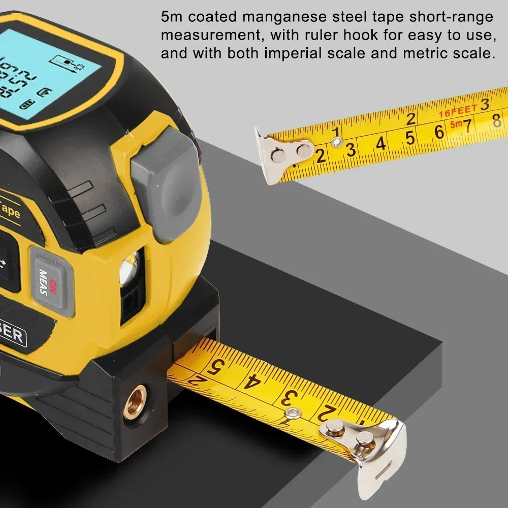 

Measure 1 Building Laser Tape in Device Distance 3 With Backlight Measurement LCD Ruler Meter Display Rangefinder