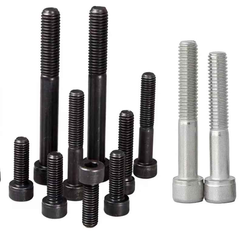 Stainless Steel Screw 10pcs M3 M4 M5 M6 M8 304 A2 Stainless Steel Black grade 12.9 steel DIN912 Hexagon Hex Socket Head Cap Allen Bolt Screw L=4-150mm