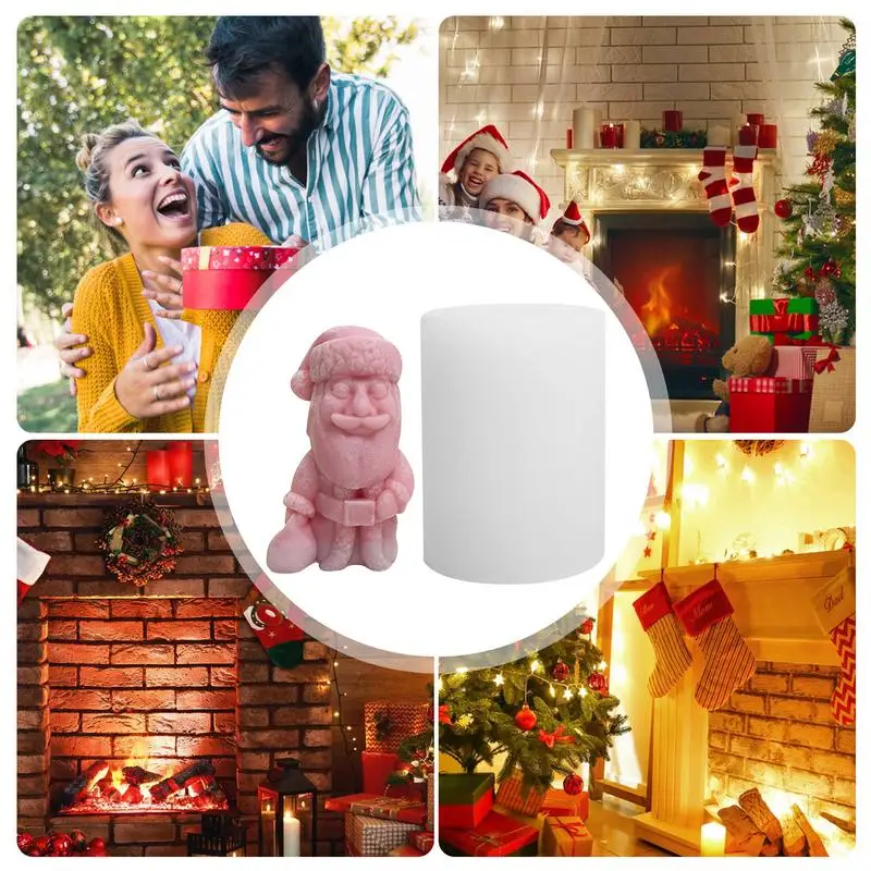 

Best Quality Silicone Candle Mold Home Decorative Craft Aromatherapy Resin Molds Durable table top Santa Claus Candle Mould