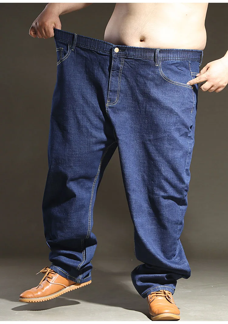 Plus Size men jeans 200KG Large size 14XL 11XL 12XL 15XL autumn and winter pants large stretch straight 50 54 56 60 black jeans 4