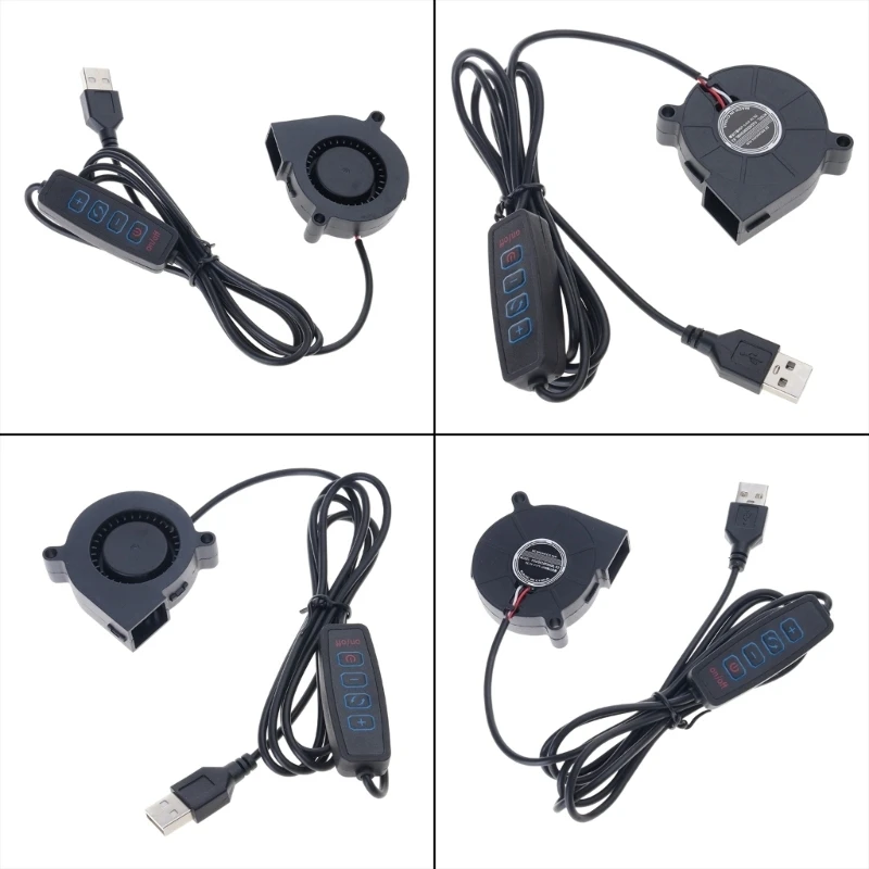 5V USB 전원 라우터 팬 5015 높은 기류 냉각 팬 3D 프린터 전자 제품용 조정 가능한 속도 3500RPM