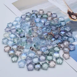 Colorful Five - Pointed Star Glass Beads - Set of 10 (1 - 10pcs)