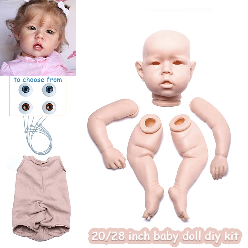 20inch bebe reborn boneca realista recém-nascido corpo corpo sem pintura  peças de boneca inacabado DIY kit de boneca em branco brinquedos para