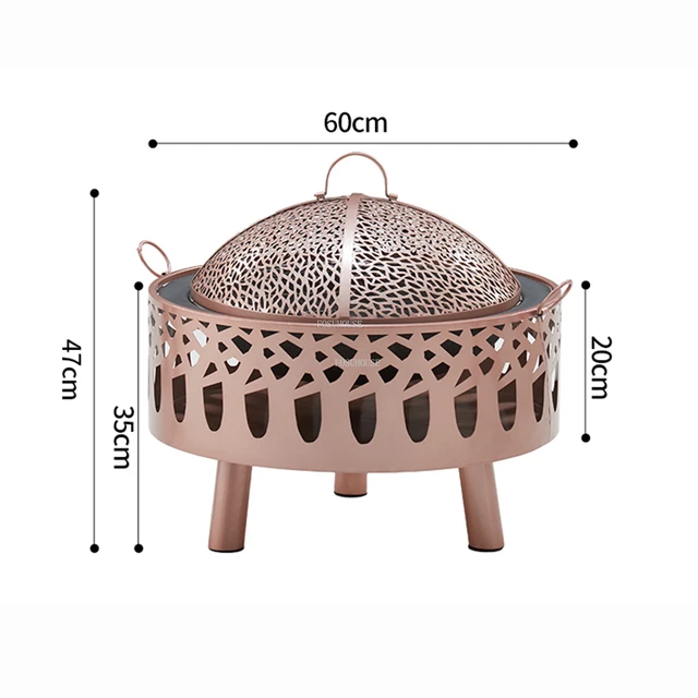 Otthoni Multifunkcionális Tűz Gödrök Kültéri Máglya Grill Állvány Kemping Kemence Beltéri Faszén Brazier Asztal Modern Fűtési Tűzhely - Image 6
