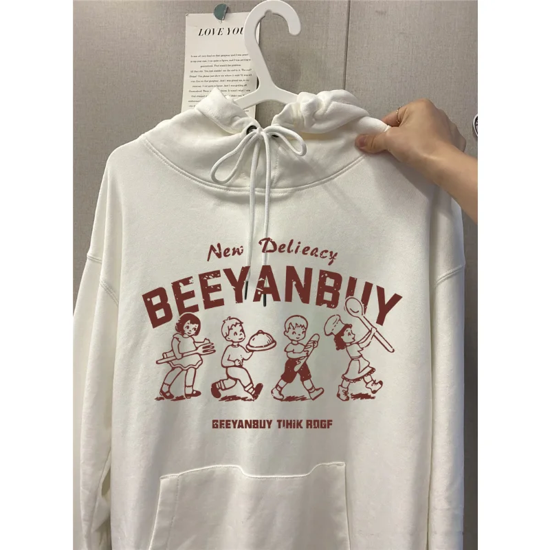

Hoodie Women's Korean Loose Long Sleeve Thin Sweatshirt Letter Print Unisex anime hoodie