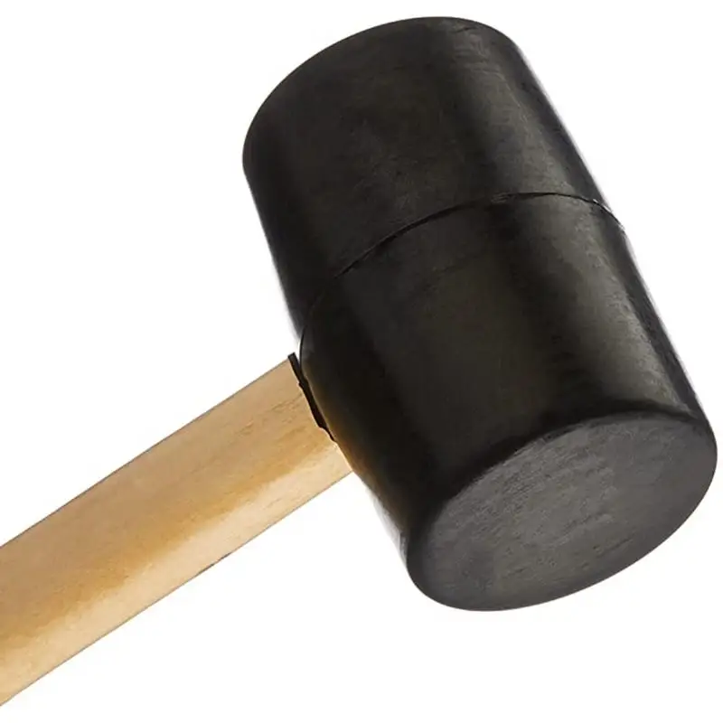 Rubber Hammer Hammer Rubber Mallet For Flooring Wood Handle Double-sided Solid Rubber Head Non-Slip Handle