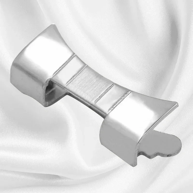 Sleek Stainless Steel Curved End Piece Strap Connector, 14-24mm
